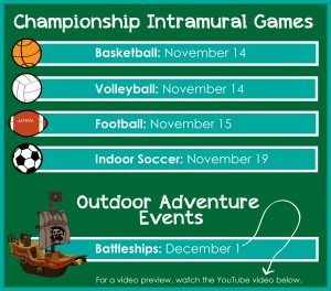 Intramural and Outdoor Recreation Schedule